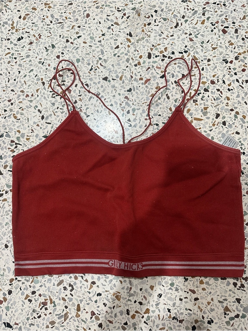 Gilly Hicks Ribbed Bralette Crop - Rust Color